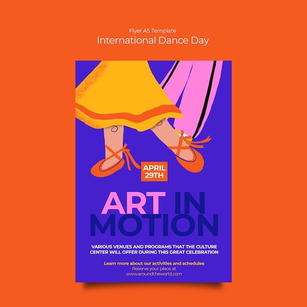 Free PSD international dance day template design