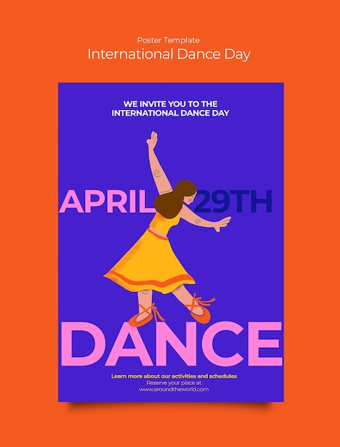 Free PSD international dance day template design