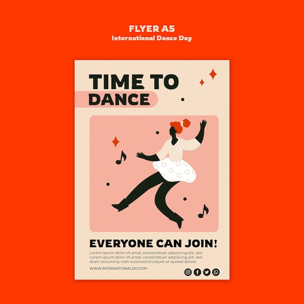 Free PSD international dance day template design