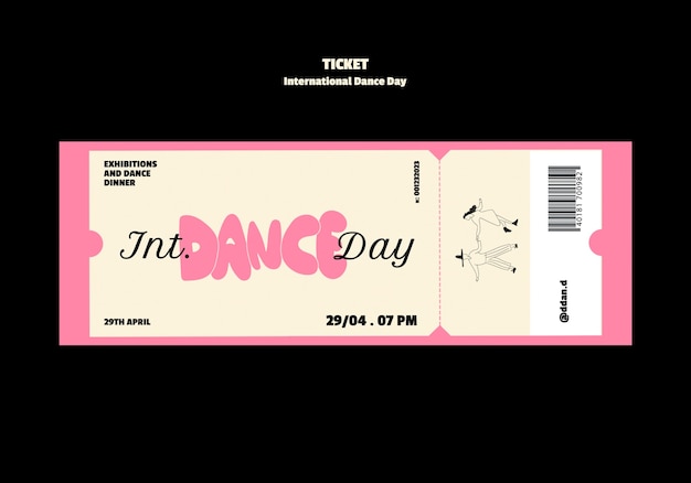 Free PSD international dance day ticket template