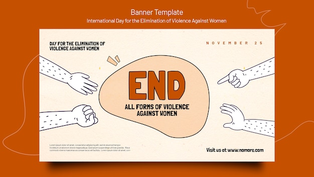 International day for the elimination of violence against women banner template