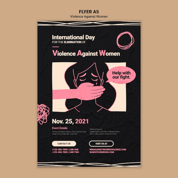 International day for the elimination of violence against women print template