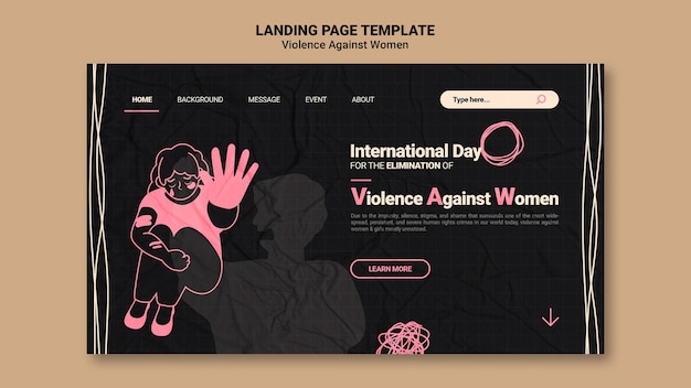 PSD gratuito modello web per la giornata internazionale per l'eliminazione della violenza contro le donne