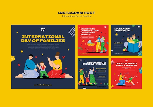 PSD gratuito post per la giornata internazionale delle famiglie su instagram