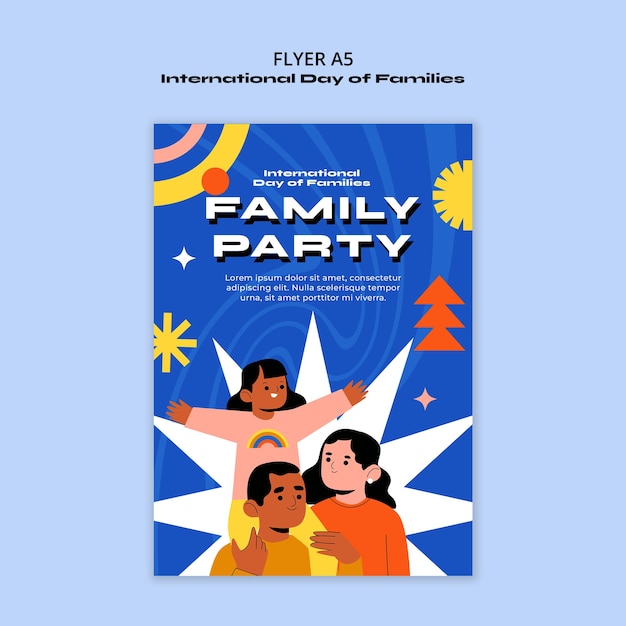 Free PSD international day of families poster template