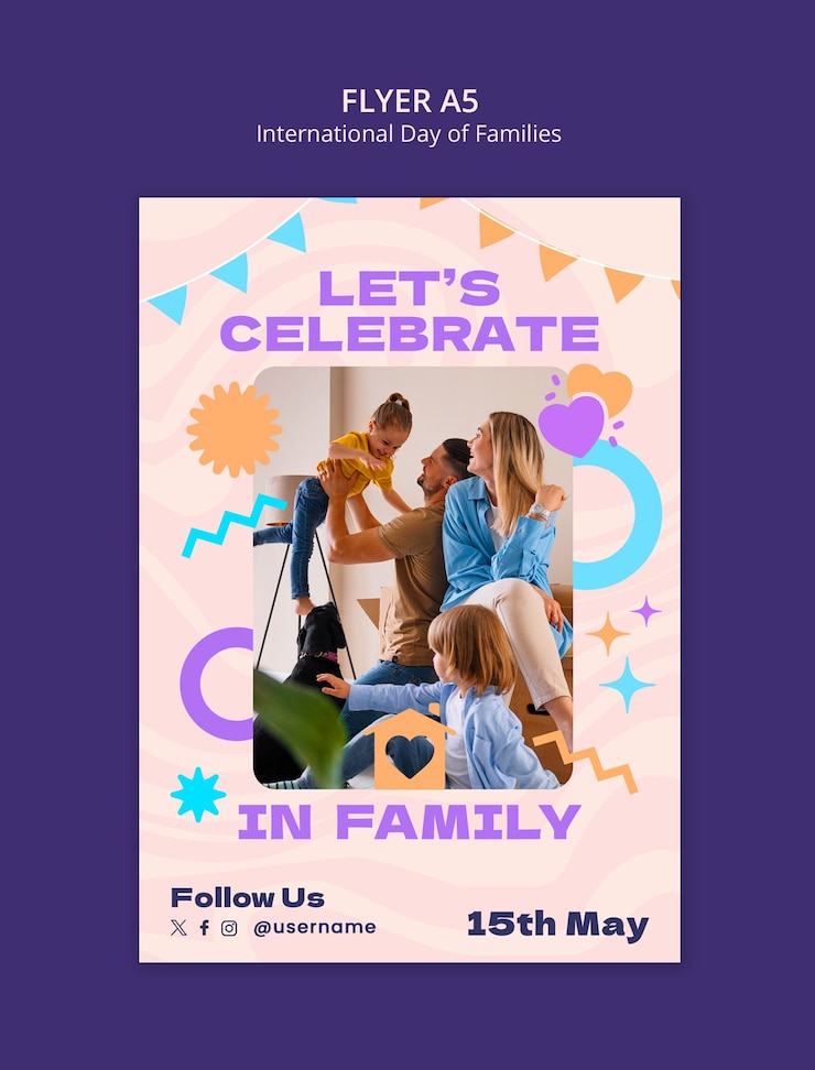 Free PSD international day of families poster template