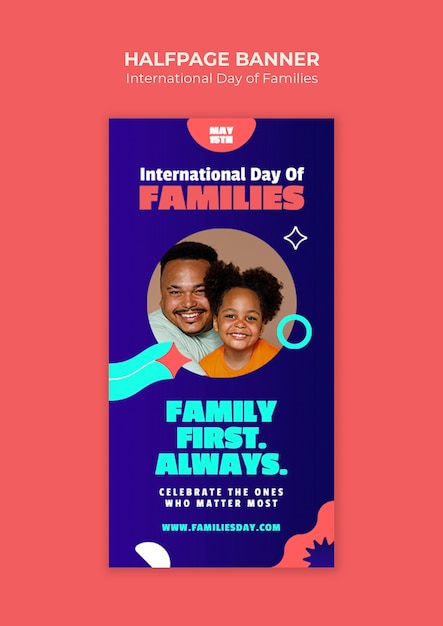 Free PSD international day of families template design