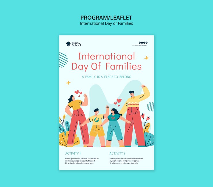Free PSD international day of families template design