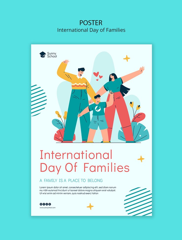 Free PSD international day of families template design