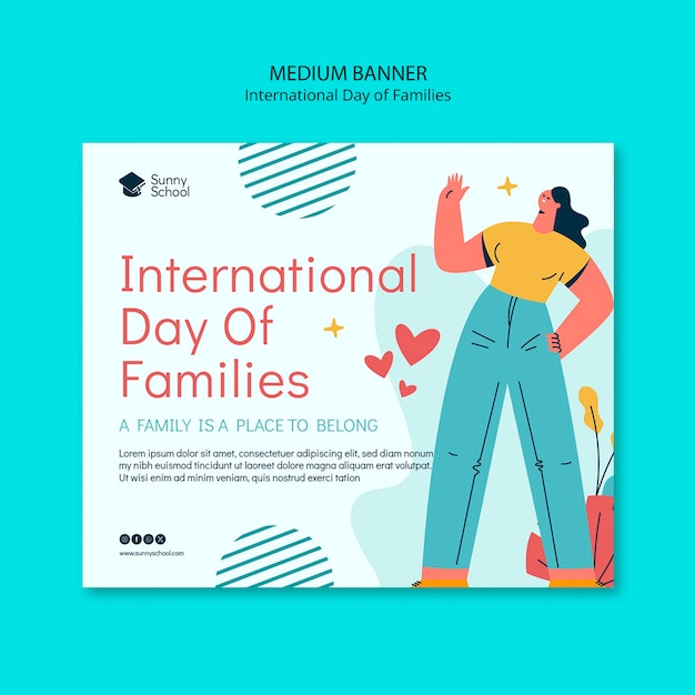 Free PSD international day of families template design