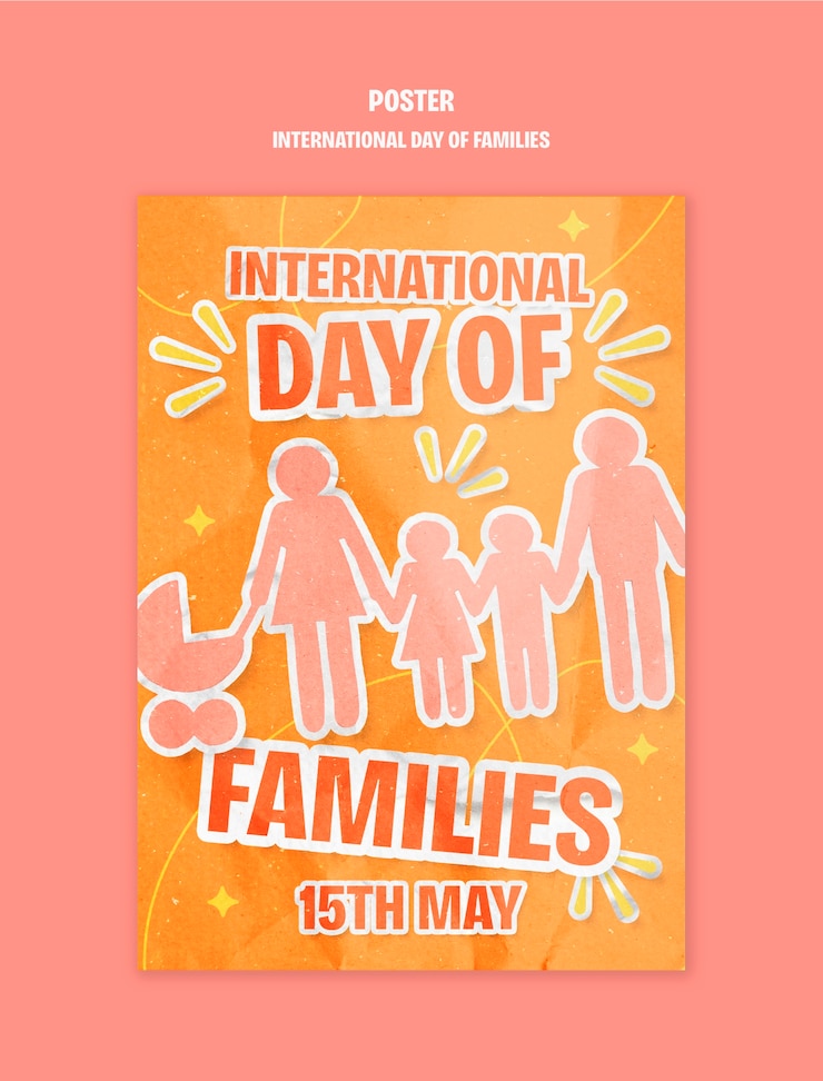 Free PSD international day of families template design