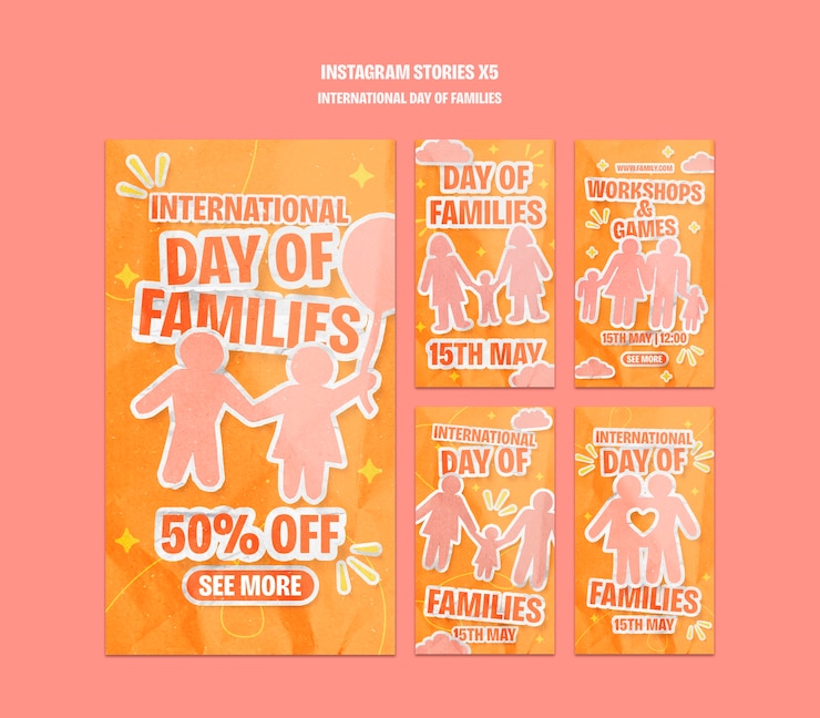 Free PSD international day of families template design