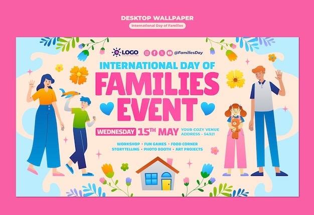 Free PSD international day of families template design