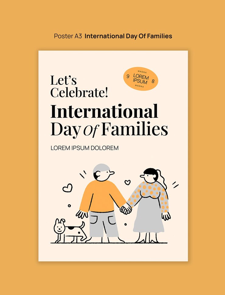 Free PSD international day of families template design