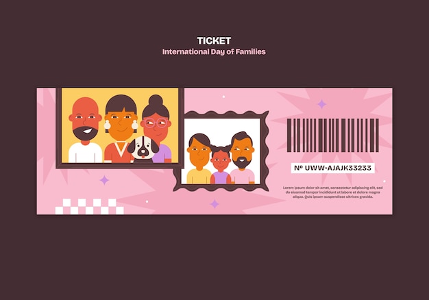 Free PSD international day of families ticket template