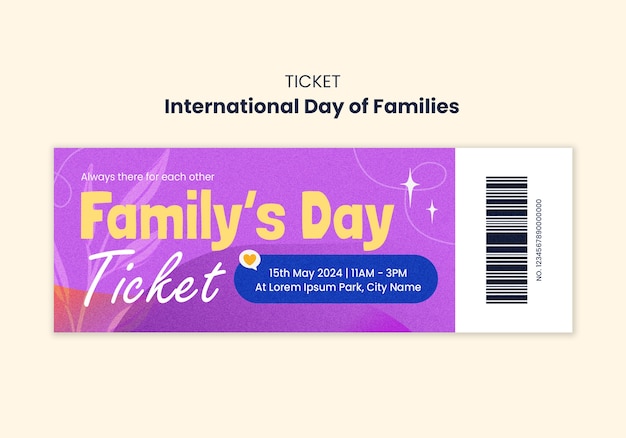 International day of families ticket template