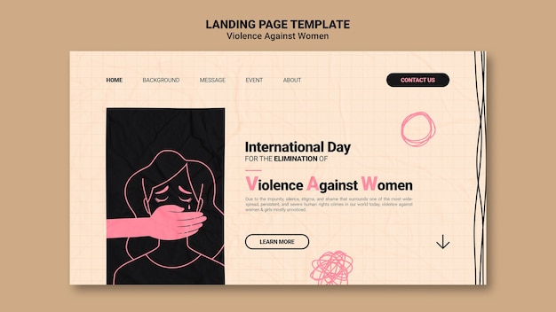 無料PSD 女性に対する暴力撤廃の国際デーウェブテンプレート