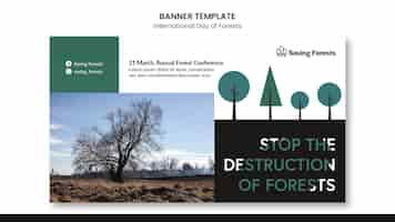 Free PSD international day of forests banner template