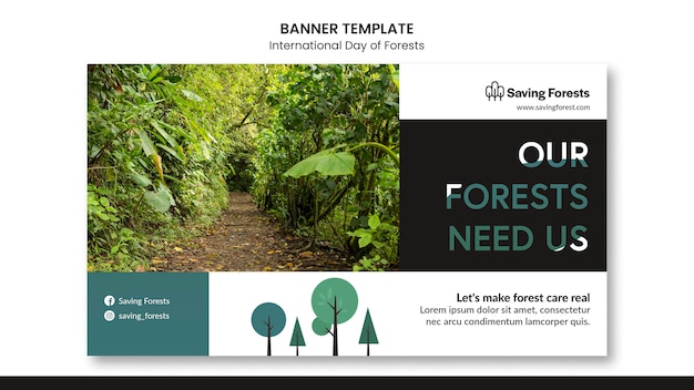 Free PSD international day of forests banner template