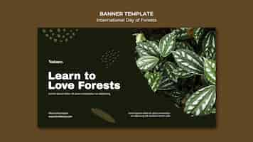 Free PSD international day of forests banner