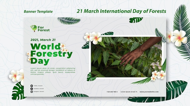 Free PSD international day of forests banner