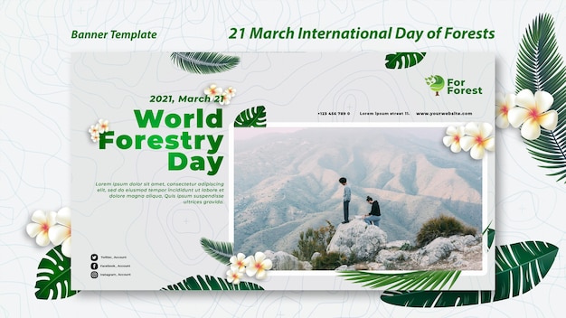 Free PSD international day of forests banner