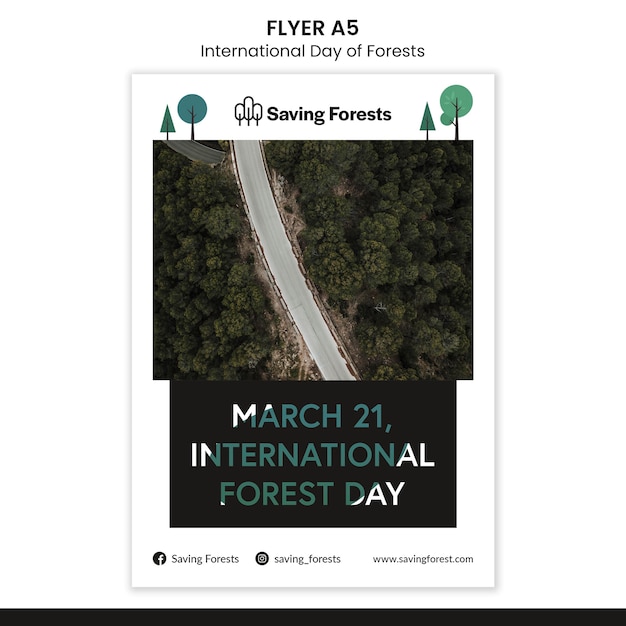 Free PSD international day of forests flyer template