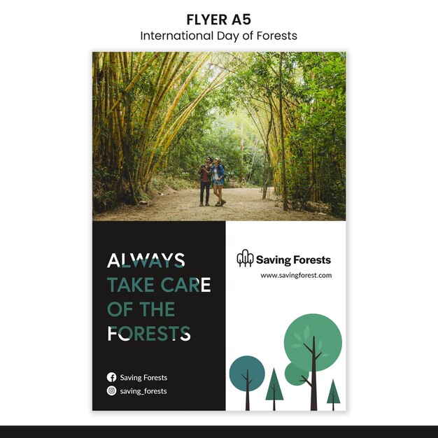 international day of forests flyer template