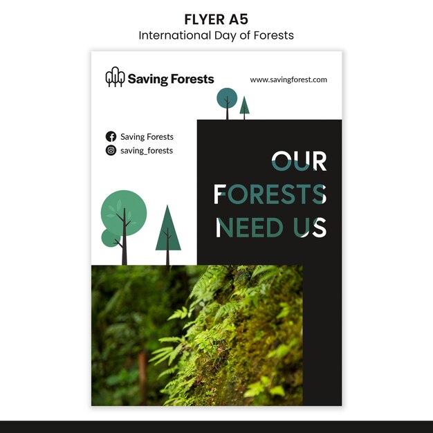 International day of forests flyer template
