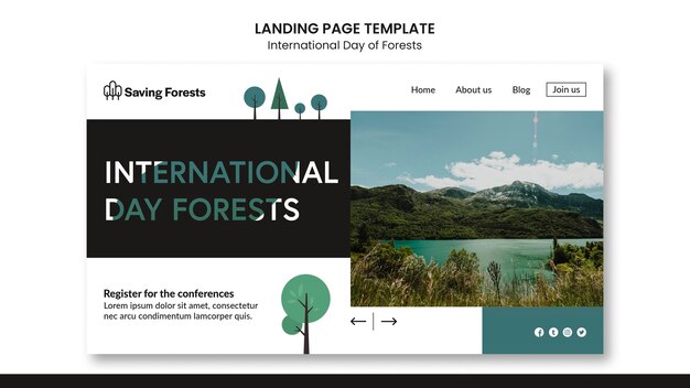 Free PSD international day of forests landing page