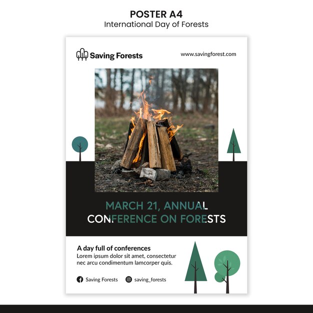 International day of forests poster template