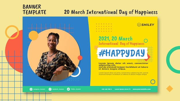 International day of happiness banner