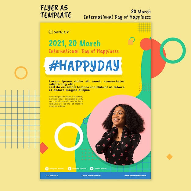 International day of happiness flyer