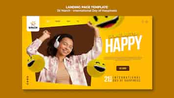 Free PSD international day of happiness web template