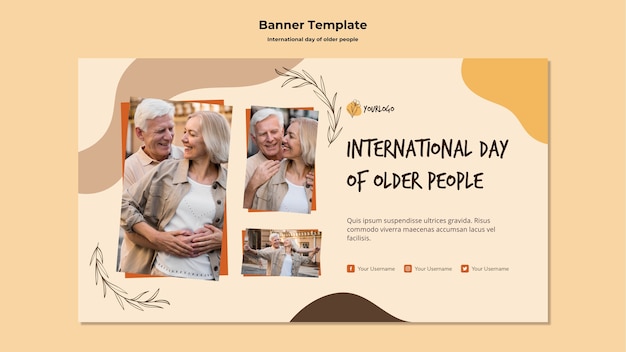 無料PSD 高齢者の国際デーのバナーテンプレート