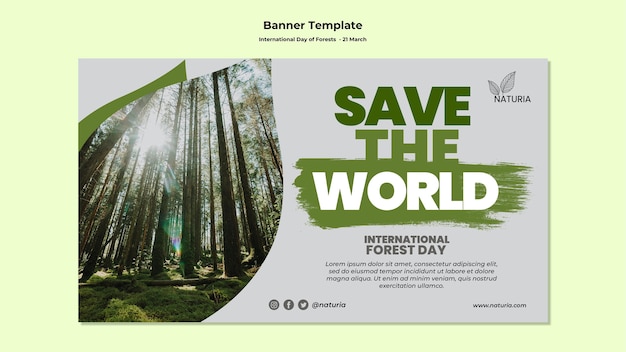 Free PSD international forest day banner