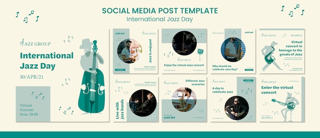 Post sui social media per la giornata internazionale del jazz