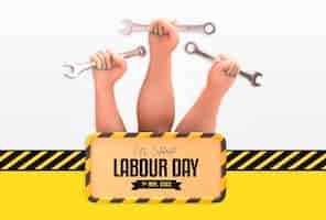 Free PSD international labour day 1st may workers day banner design template
