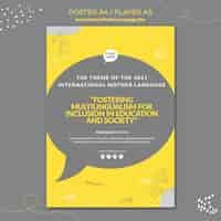 Free PSD international mother language day poster