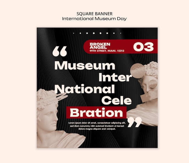 Free PSD international museum day template design