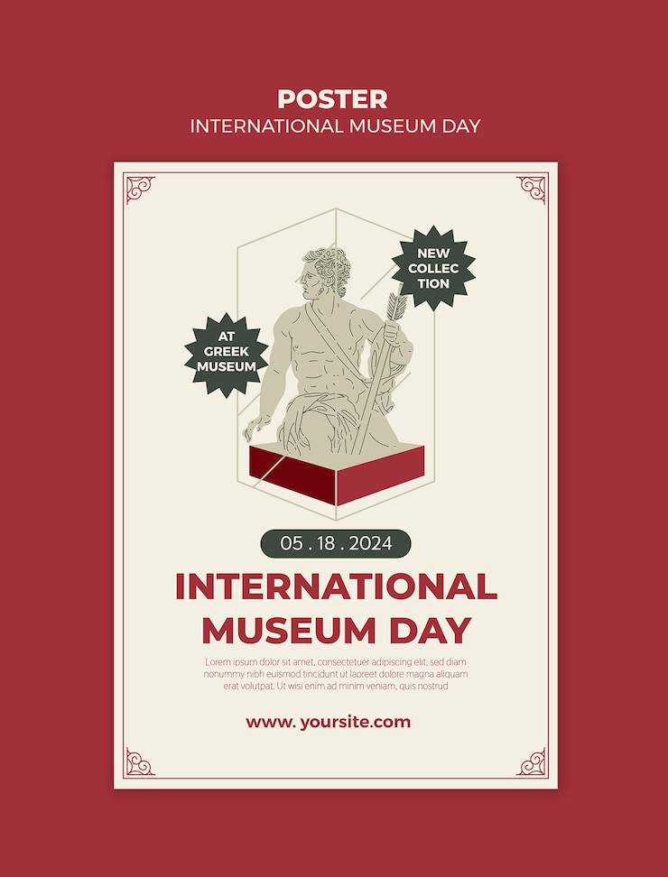 Free PSD international museum day template design