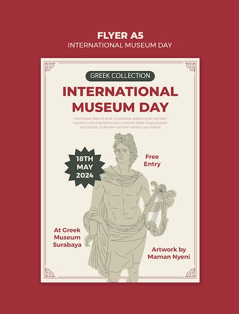 Free PSD international museum day template design