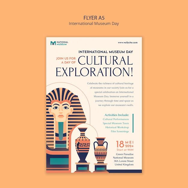 Free PSD international museum day template design