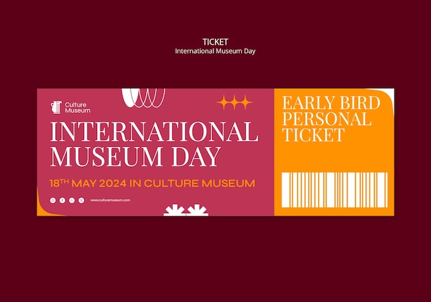 International museum day ticket template