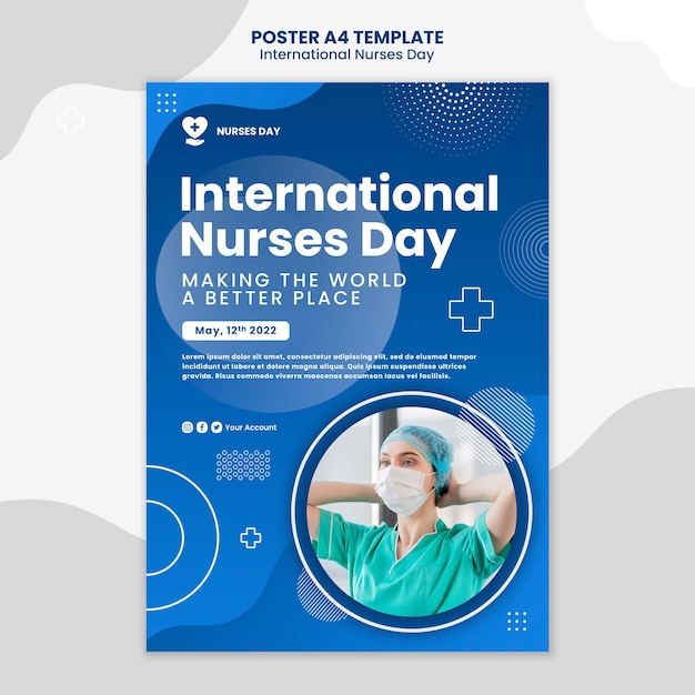 International nurses day a4 poster template