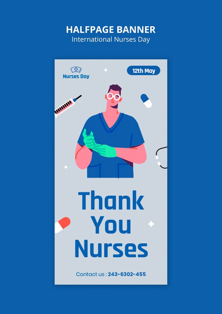 Free PSD international nurses day banner template