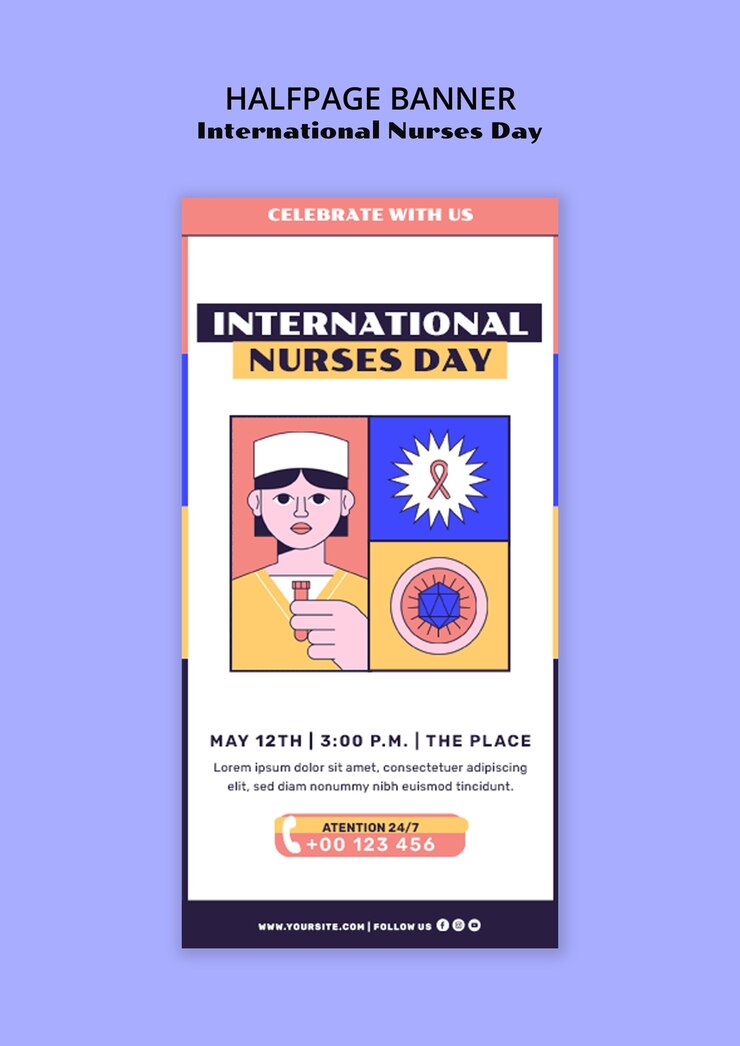 Free PSD international nurses day banner template