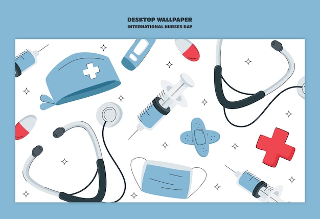 Free PSD international nurses day desktop wallpaper template