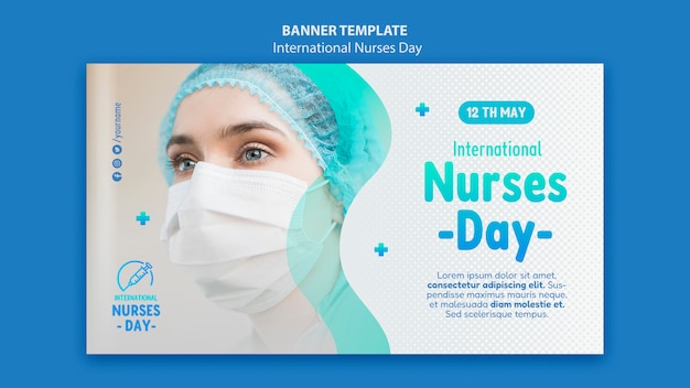 Free PSD international nurses day horizontal banner template