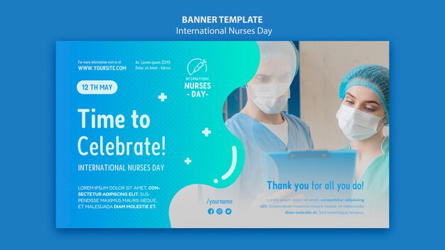 International nurses day horizontal banner template